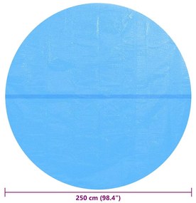 vidaXL Κάλυμμα Πισίνας Ηλιακό Στρογγυλό Μπλε 250 εκ. από Πολυαιθυλένιο