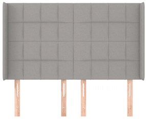 vidaXL Κεφαλάρι με Πτερύγια Ανοιχτό Γκρι 147x16x118/128 εκ. Υφασμάτινο