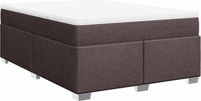 vidaXL Κρεβάτι Boxspring με Στρώμα Σκούρο Καφέ 140x190 εκ. Υφασμάτινο