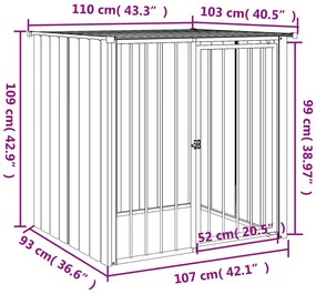 vidaXL Σπιτάκι Σκύλου με Οροφή Μαύρο 110x103x109 εκ. Γαλβαν. Χάλυβας