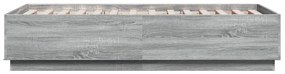 vidaXL Πλαίσιο Κρεβατιού με LED Γκρι Sonoma 90 x 190 εκ. Επεξεργ. Ξύλο