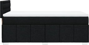 vidaXL Κρεβάτι Boxspring με Στρώμα Μαύρο 100 x 200 εκ. Υφασμάτινο