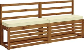 vidaXL Μαξιλάρια Πάγκου 2 Τεμαχίων VUGHT 2 pcs 100% Πολυεστέρας Κρεμ