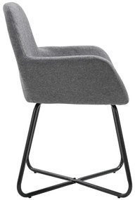 vidaXL Καρέκλες Τραπεζαρίας 4 τεμ. Σκούρο Γκρι Υφασμάτινες