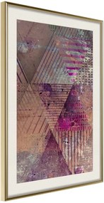 Αφίσα - Pink Patchwork II - 30x45 - Χρυσό - Με πασπαρτού