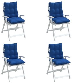 vidaXL Μαξιλάρια Καρέκλας Χαμηλή Πλάτη 4 τεμ. Μπλε Ρουά Ύφασμα Oxford