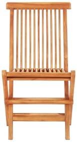 vidaXL Σετ Επίπλων Mπιστρό 3 τεμ. Μασίφ Ξύλο Teak με Πράσινα Μαξιλάρια