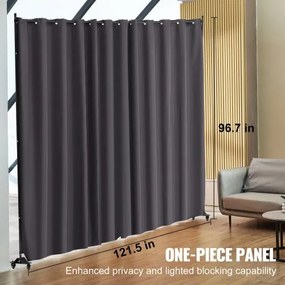 VEVOR Room Divider Portable Panel Room Divider with Wheels Privacy Screen Gray