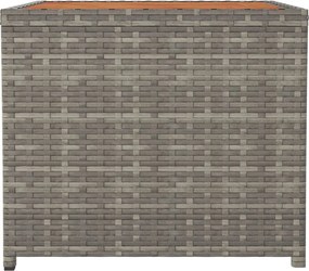 vidaXL Τραπεζάκι με Ξύλινη Επιφάνεια Γκρι Συνθ. Ρατάν/Μασίφ Ακακία