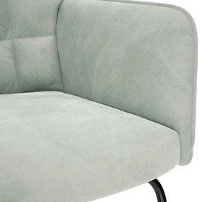 vidaXL Πολυθρόνα Κουνιστή Ανοιχτό Γκρι Βελούδινη
