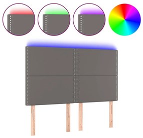 Κεφαλάρι Κρεβατιού LED Γκρι 144x5x118/128 εκ - Γκρι