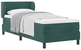 vidaXL Κρεβάτι Box Spring με Στρώμα Σκούρο Πράσινο 80x200 εκ. Βελούδο
