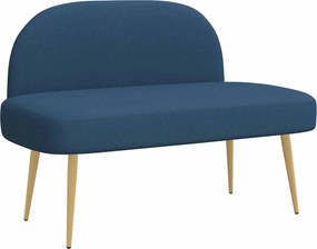 vidaXL Δερμάτινος Πάγκος με Πλάτη Μπλε 110 x 60 x 76 cm