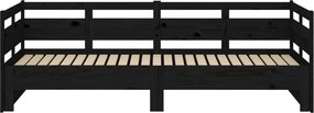 vidaXL Καναπές Κρεβάτι Συρόμενος Μαύρος 2x(90x190) εκ. Μασίφ Πεύκο