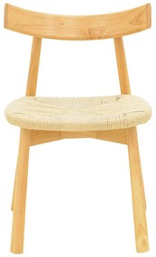 Καρέκλα Clareta pakoworld rubberwood-σχοινί σε φυσική απόχρωση 53x55x79εκ