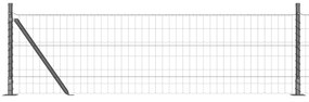 vidaXL Euro Fence με 13 Φλαντζωτά Στηρίγματα 0.4x25 μ Γαλβανισμένος Χάλυβας