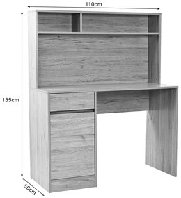 ΓΡΑΦΕΙΟ ΕΡΓΑΣΙΑΣ SECRETA PAKOWORLD ΜΕ ΡΑΦΙ ΣΕ OAK ΑΠΟΧΡΩΣΗ 110X50X135ΕΚ