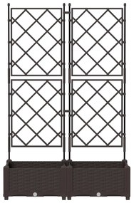 vidaXL Φυτευτής Κήπου με Πέταλο 2 τμχ Καφέ 80x40x125.5 εκ
