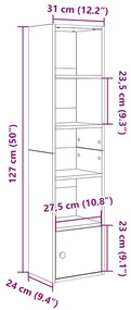 ΒΙΒΛΙΟΘΗΚΗ SONOMA ΔΡΥΣ 31X24X127 ΕΚ. ΑΠΟ ΕΠΕΞΕΡΓΑΣΜΕΝΟ ΞΥΛΟ 860348