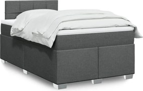 vidaXL Κρεβάτι Boxspring με Στρώμα Σκούρο Γκρι 120x200 εκ. Υφασμάτινο
