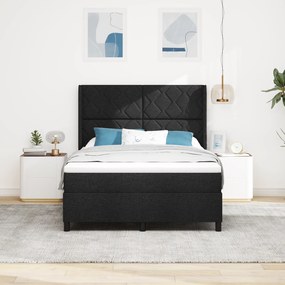 vidaXL Κρεβάτι με Στρώμα Μαύρο 160x200 cm Ύφασμα