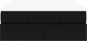 vidaXL Οθωμανικό κρεβάτι με στρώμα Μαύρο 120x190 cm Faux Leather