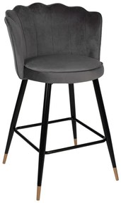Σκαμπώ Μπαρ Μεσαίου Ύψους Vesna HM8736.01 50x50x90cm Grey Velvet, Metal