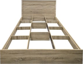 Κρεβάτι Athos pakoworld σε sonoma απόχρωση 160x200εκ