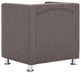 vidaXL Πολυθρόνα Cube Χρώμα Taupe Υφασμάτινη