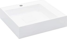 vidaXL Νιπτήρας Λευκός 50x50x12,3 εκ. Συνθετικός από Τεχνητό Μάρμαρο