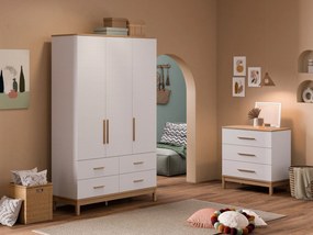 Ντουλάπα Ξύλο / Λευκό Δρυς DEGRETE 136x52.3x219.8