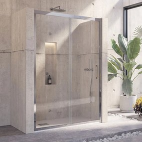Καμπίνα Ντουζιέρας Από Τοίχο Σε Τοίχο Συρόμενη Inox 400 INOX400160 8mm Clear-Chrome Karag 160x190 Αλουμίνιο,Γυαλί