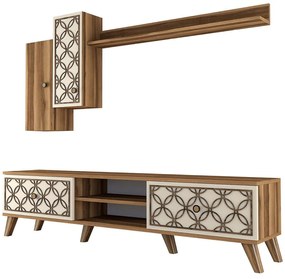 Σύνθεση Τηλεόρασης Class 845HCT3016 180x35x44cm Walnut-Cream