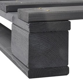 vidaXL Πλαίσιο Κρεβατιού Γκρι 100 x 200 εκ. Παλέτες Μασίφ Ξύλο Πεύκου