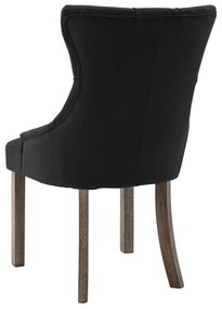 Καρέκλες Τραπεζαρίας 6 τεμ. Μαύρες Υφασμάτινες - Μαύρο