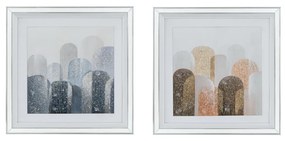 Artekko Glitter Πίνακας με Κορνίζα Καθρέπτη Πλαστικό Γυαλί Πολύχρωμο (60x2.5x60)cm Σετ/2 Artekko 83023