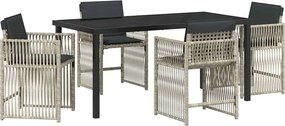 vidaXL Σέτ φαγητού για κήπο 5 pcs Ανοιχτό γκρι