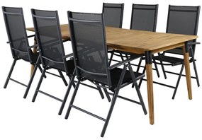 Σετ Τραπέζι και καρέκλες Dallas 2880, Ξύλο, Ύφασμα, Ξύλο: Ακακία | Epipla1.gr