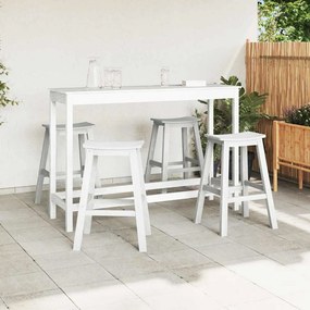 vidaXL Σετ Μπαρ Κήπου 4 pcs Λευκό HDPE