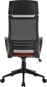 BF2500 Πολυθρόνα Γραφείου Διευθυντή Mesh Μαύρο - Pu Καφέ   1τμχ