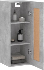 vidaXL Ντουλάπι Τοίχου Γκρι Σκυροδέματος 34,5x34x90 εκ. Επεξεργ. Ξύλο