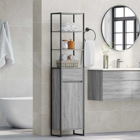 vidaXL Ντουλάπι Μπάνιου Γκρίζο Σονομα 40 x 30 x 180 εκ