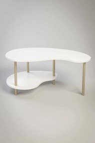 Τραπεζάκι Σαλονιού Λευκό / Δρυς LOBE 100x48x43