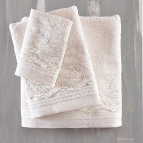 Πετσέτες Μπάνιου (Σετ 3τμχ) Rythmos Anika 500gsm Εκρού