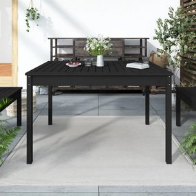 Τραπέζι Κήπου Μαύρο 121x82,5x76 εκ. από Μασίφ Ξύλο Πεύκου - Μαύρο