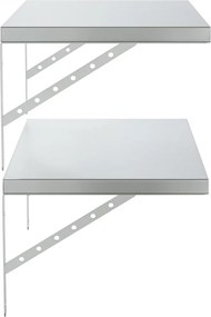 vidaXL Ράφια Τοίχου 2 τεμ. Ασημί 75x40 εκ. Ανοξείδωτο Ατσάλι