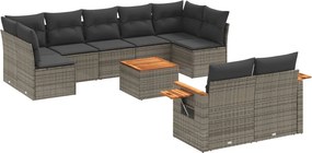 vidaXL Patio Sofa Set 9-θέσια Grey