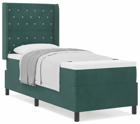 vidaXL Κρεβάτι με ελατήρια Σκούρο πράσινο 80 x 200 cm Βελούδο