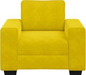 vidaXL Πολυθρόνα Κίτρινη Βελούδινη 100x77x82 εκ.