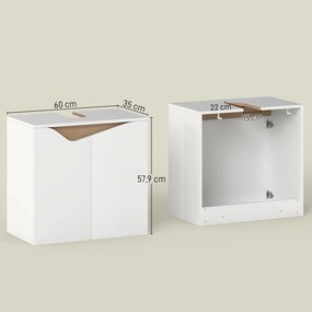 Ντουλάπι νιπτήρα, ντουλάπι μπάνιου με πόρτες Soft-Close, λευκό, 60 x 35 x 57,9 cm